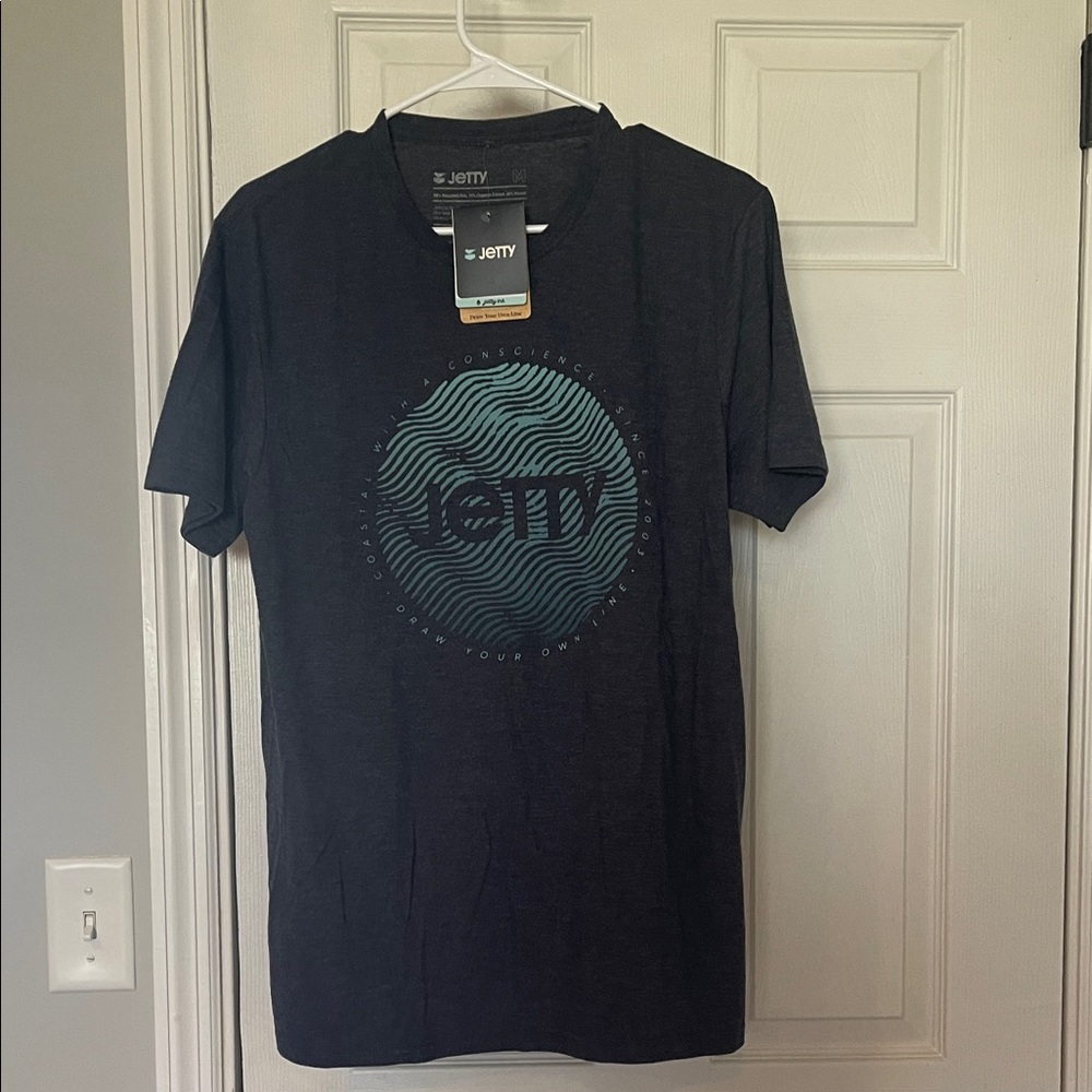 Jetty Black T-Shirt with Green Design